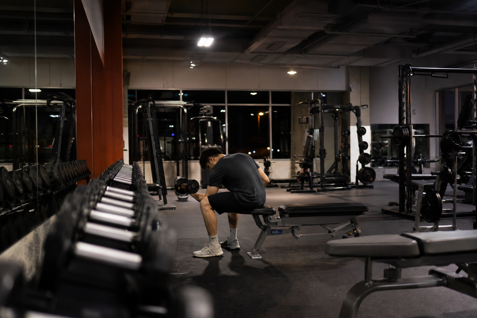 24-hour gym access for people who integrate fitness into a busy lifestyle with irregular hours